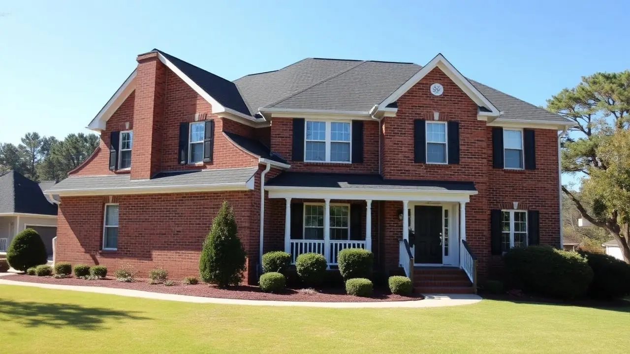 Close inspection of chimney flashing and roof edge detail in Cherokee County