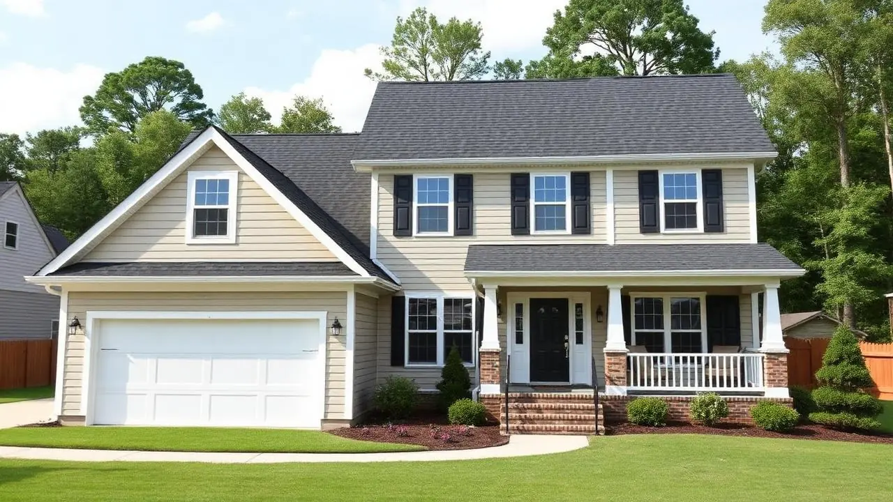 Ridge vent and new gutter on a completed Canton, GA roof replacement